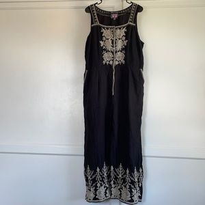 Johnny was black embroidered jumpsuit size XL. See photos